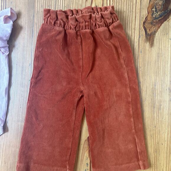 PL Baby long sleeve Babe bodysuit brown corduroy wide leg pant set SIZE  18M - Picture 3 of 5